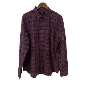 John Varvatos USA Purple Plaid Shirt Mens XL Long